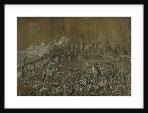 Landaknechten, Battle on a Bridge by Albrecht Altdorfer