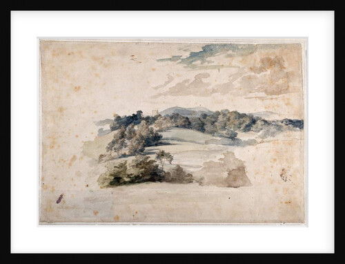 An English Landscape of meadows and wooded hills by Anthony van Dyck
