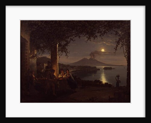 Moonlit view of the Bay of Naples by Franz Ludwig Catel