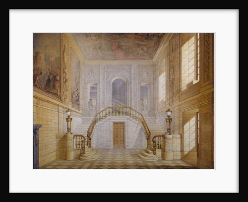 Design for a staircase in the Painted Hall, Chatsworth by Jeffry Wyatville