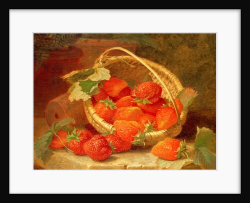 A Basket of Strawberries on a stone ledge, 1888 by Eloise Harriet Stannard
