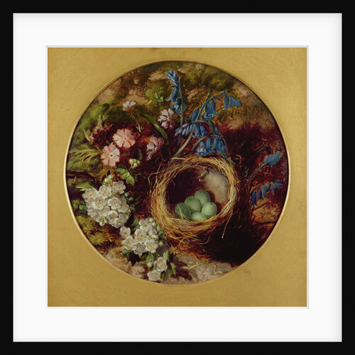 A Still Life with Bird's Nest, Blossom and Bluebells by Henry Stanier