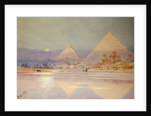 The Pyramids at dusk by Augustus Osborne Lamplough