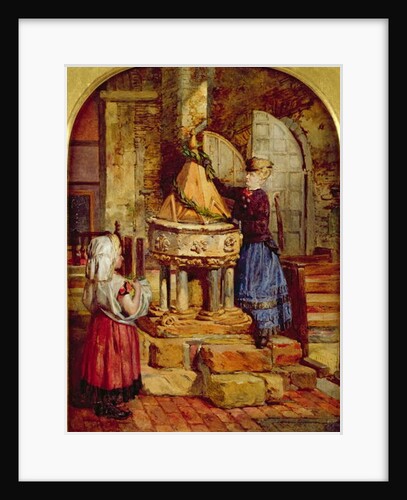 Decorating the Old Font, 1871 by James Lobley
