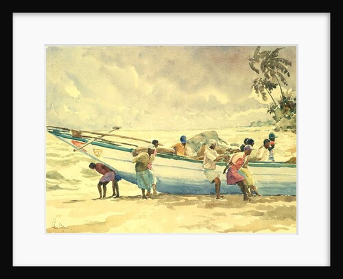 756 Launching the netboat by Clive Wilson