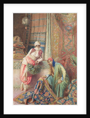 Bargaining with the Carpet Seller, c.1875 by Frederico Ballesio