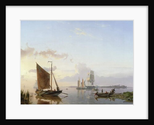 Sailing Vessels in an Estuary, 1853 by Hermanus Koekkoek