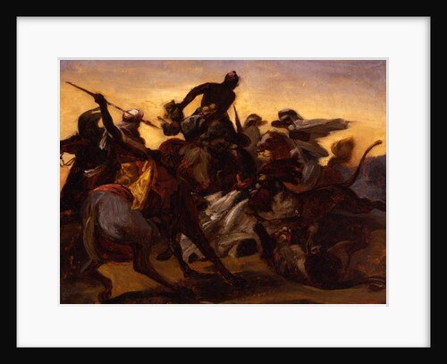 Sketch for 'The Lion Hunt', c.1836 by Emile Jean Horace Vernet