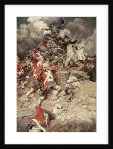 They Scrambled up the Parapet and Went Over the Top, Pell Mell, Upon the British, or The Battle of Yorktown by Howard Pyle