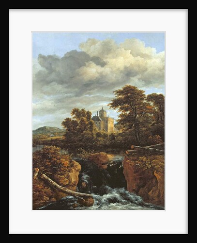 Landscape with a Waterfall and Castle, c.1670 by Jacob Isaaksz. or Isaacksz. van Ruisdael