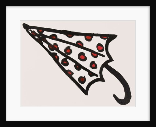 Red Spotty Umbrella, 2017 by Daisy de Villeneuve