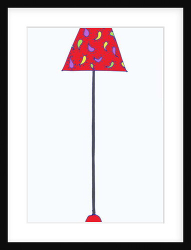 Standing Lamp Red Shade by Daisy de Villeneuve