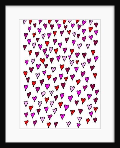 Colour hearts white background by Daisy de Villeneuve