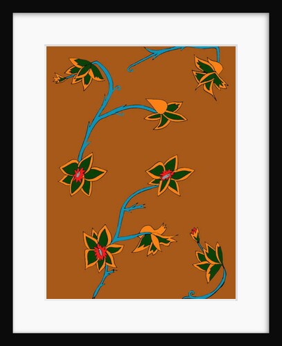 Brown Background Flowers by Daisy de Villeneuve