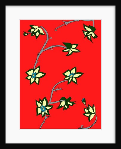 Red Background Flowers by Daisy de Villeneuve