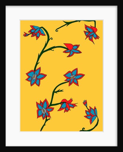 Yellow Background Flowers by Daisy de Villeneuve