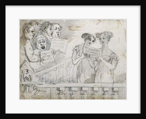 Oratorio performance at the Drury Lane Theatre, part one of a triptych, 1814 by John Nixon