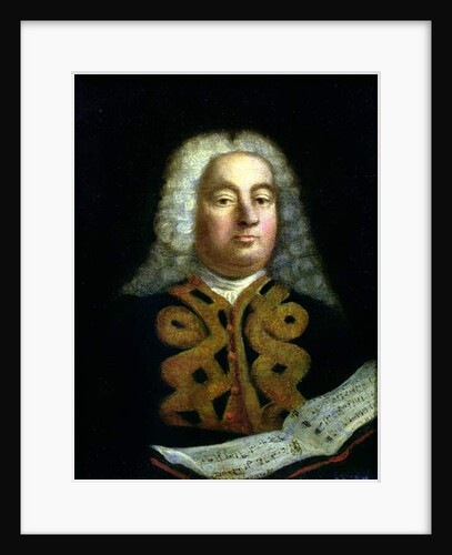 Portrait of George Frederick Handel with a copy of the Messiah, c.1749 by English School