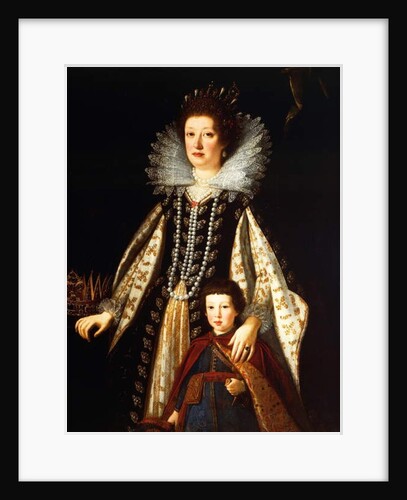 Portrait of Archduchess Maria Maddalena of Austria with her son Ferdinand II, 1622-23 by Justus Sustermans
