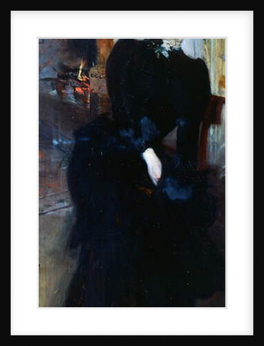 Alaide Banti at the fireplace by Giovanni Boldini