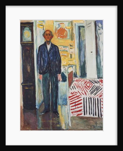 Self-portrait, Between the Clock and the Bed, 1940-1942 by Edvard Munch