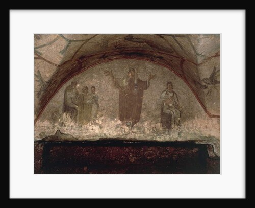 Figure of a young woman with a veiled head praying with her arms outstretched, Via Salaria by Roman