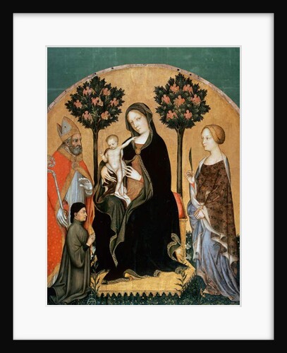 Madonna with Child and Saint Catherine, Saint Nicolas and Donor by Gentile da Fabriano