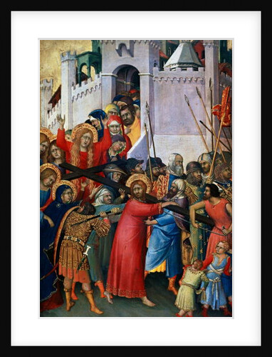 The Carrying of the Cross, wing of devotional retable, Orsini Polyptych, c.1335 by Simone Martini