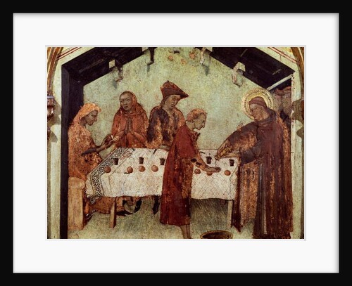 Louis serving the monks at the table by Simone Martini