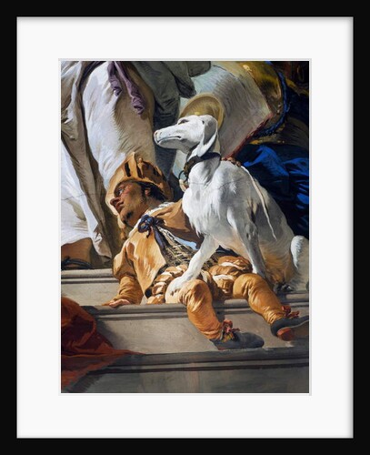 Dwarf and dog, detail from the Judgment of Solomon, 1726-1729 by Giovanni Battista (1696-1770) Tiepolo