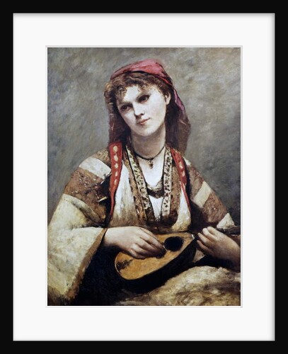 Portrait of Christine Nilson, or The Bohemian with a Mandolin, 1874 by Jean Baptiste Camille Corot