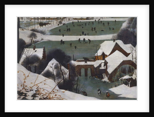 Hunters in snow, 1565, detail by Pieter the Elder Bruegel