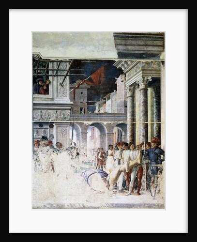 Transportation of Saint Christopher beheaded body by Andrea Mantegna