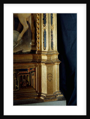 Adoration of the Magi detail of right pillar, 1423 by Gentile da Fabriano