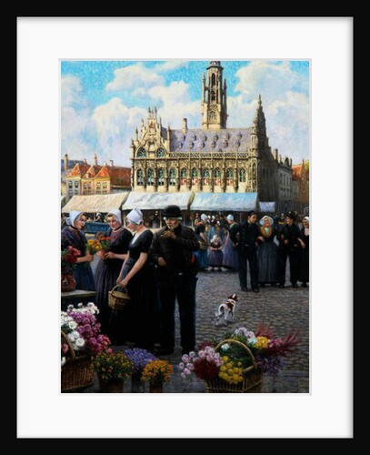 The flower market in Middelburg by Henri Houben