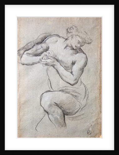Male figure, Study for Bacchus in the Age of Silver fresco by Pietro da (1596-1669) Cortona