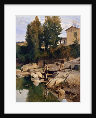 Renaioli on the Mugnone river, 1880 by Odoardo Borrani