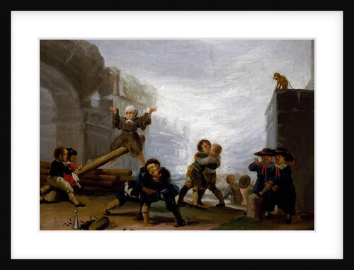 Children fighting and playing on a see-saw, 1782-1785 by Francisco Jose de Goya y Lucientes
