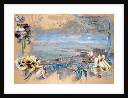 View of Naples through pansies by Pietro Scoppetta