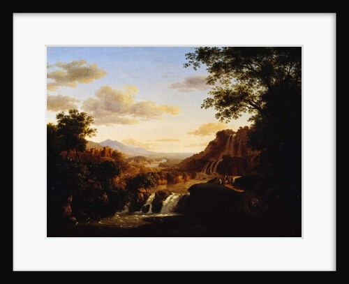 Landscape with waterfall by Antonio Marinoni