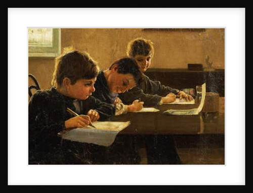 A lesson, 1891 by Sergei Kostenko