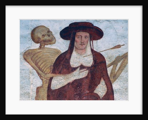 The Cardinal and Death, detail from The Dance of Death, 1539 by Simone II Baschenis