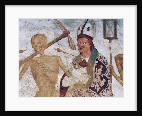 The Bishop and Death, detail from The Dance of Death, 1539 by Simone II Baschenis