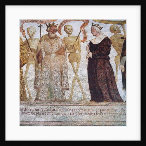 Death with the King and the Queen, detail from The Dance of Death, 1539 by Simone II Baschenis