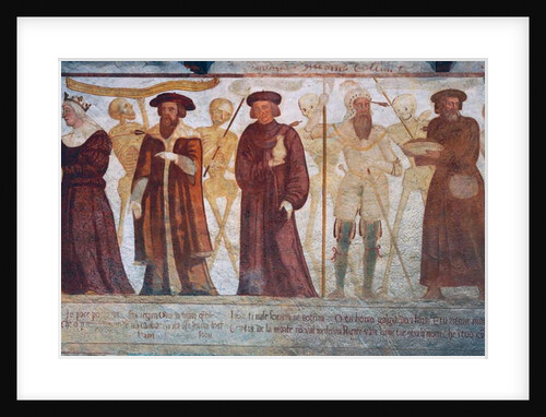 Death with the Queen, the Duke, the Doctor and the rich miser by Simone II Baschenis