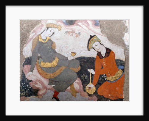 Female figures with glass and bottle, 1647 by Persian School