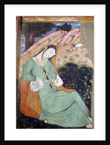 Female figure with glass and bottle, 1647 by Persian School