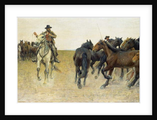 Horses on the Pisan plain by Luigi Gioli