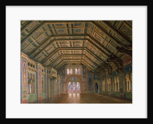 Design for the Great Hall of the Meistersinger of Nuremburg, the Royal Castle of Neuschvanstein, 1878 by Christian Jank