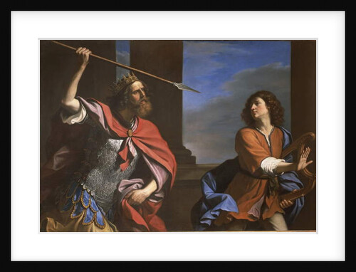 Saul attacking David by Guercino